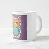 Cute Cat Extra Grote Beker (Voorkant rechts)