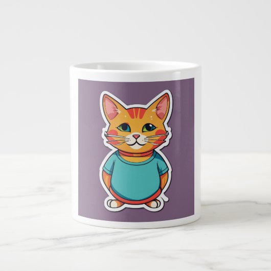 Cute Cat Extra Grote Beker (Voorkant)