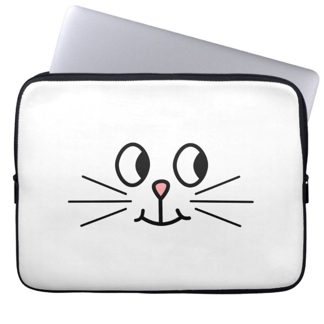 Cute Cat Face. Laptop Sleeve (Voorkant)