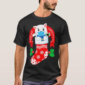 Cute Cat Face Mask Funny Kerstpajama for T-shirt