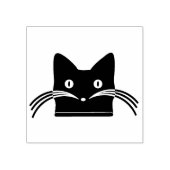Cute Cat Face met Whiskers Art Stamp Rubberstempel (Afrduk)