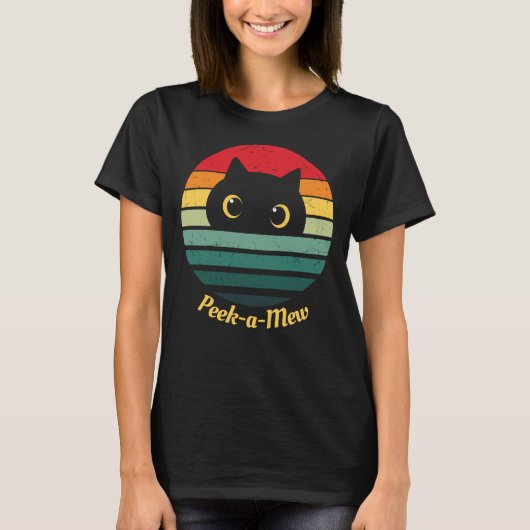 Cute Cat Face Peek a Mew T-Shirt (Voorkant)