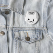 Cute Cat Face. Ronde Button 5,7 Cm (In situ)