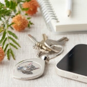 Cute Cat Face Sleutelhanger (Zijkant)