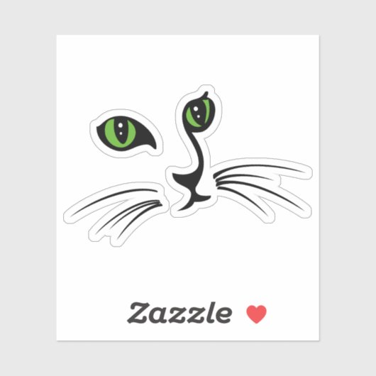 Cute Cat Face Sticker (Vel)