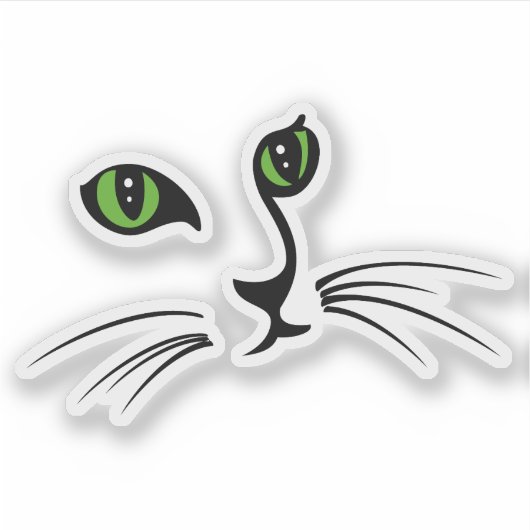 Cute Cat Face Sticker (Voorkant)