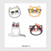 Cute Cat Face Sticker (Vel)