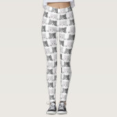 Cute Cat Faces Grey Cat Lovers Leggings (Voorkant)