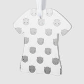 Cute Cat Faces Pattern Grey Ornament (voorkant)