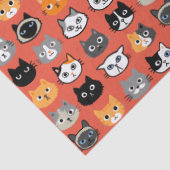 Cute Cat Facs Pattern | Keukenkatten van kool Tissuepapier (Detail)