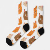 Cute Cat Facs Pattern Sokken (Links)