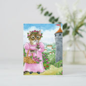 Cute Cat Fairy Tale Rapunzel Briefkaart (Staand voorkant)