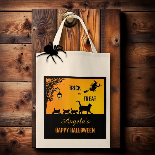 Cute Cat Famille Halloween Traite Sac
