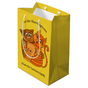 Cute Cat Family aangepaste tekst & cadeautas voor 