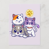 Cute Cat Family Briefkaart (Voorkant)