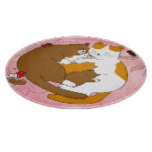 Cute Cat Family Snijplank (Hoek)