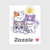 Cute Cat Family Sticker (Vel)