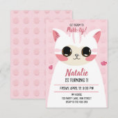 Cute cat first birthday aankondiging (Voorkant / Achterkant)