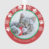 Cute Cat First Christmas Snowflakes Empreintes de (dos)