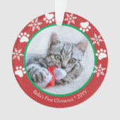 Cute Cat First Christmas Snowflakes Empreintes de (devant)