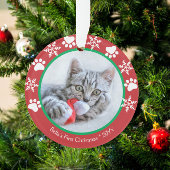 Cute Cat First Christmas Snowflakes Empreintes de