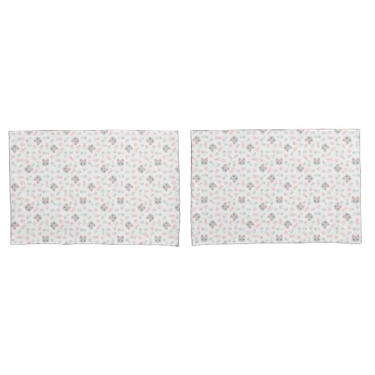 Cute Cat & Fish Botten Kussensloop (Voorkant-Set)