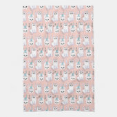 Cute Cat & Fish Pattern Theedoek (Verticaal)