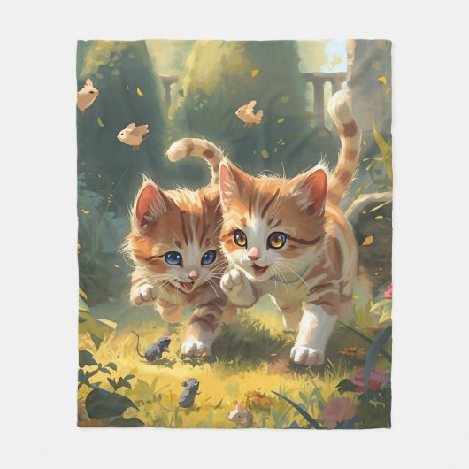 Cute Cat Fleece Blanket (Voorkant)
