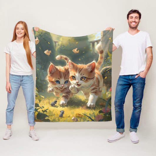 Cute Cat Fleece Blanket Deken (In situ)