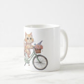Cute Cat Floral Bike Mug – Aesthetic Gift (Devant droit)