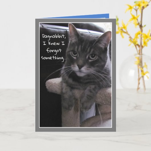 Cute Cat Funny Beldate Anniversaire Carte (Fleur jaune)
