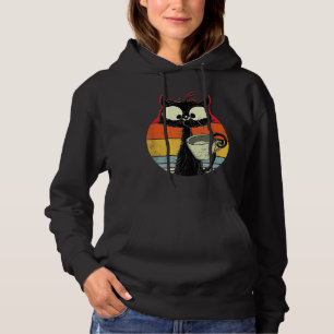 Cute Cat Funny Cat Black Cat Retro Hoodie
