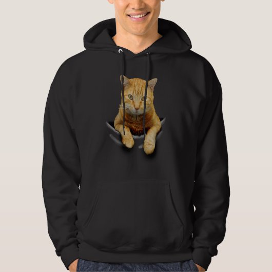 Cute Cat Funny Cat Peeking out Pocket  For Cat Lov Hoodie (Voorkant)