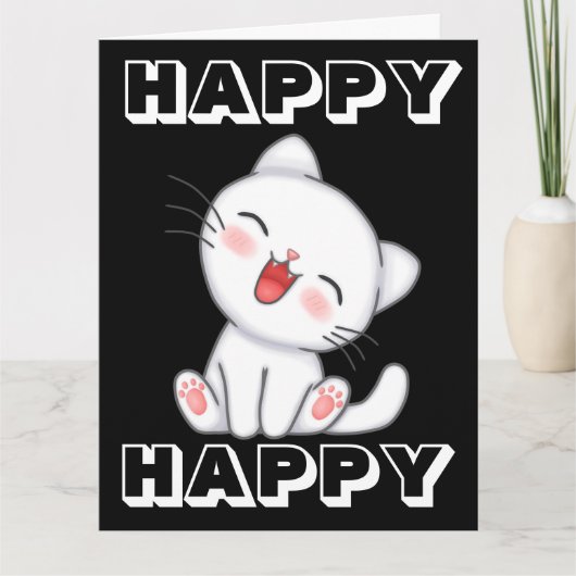 CUTE CAT GIANT OVERSIZED JUMBO BIRTHDAY CARD KAART (Voorkant)