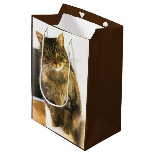 Cute Cat Gift Bag Medium Cadeauzakje (Voorkant Gekanteld)