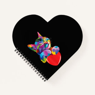 Cute Cat Gift for Kitten Lovers Colorful Art Kat Notitieboek