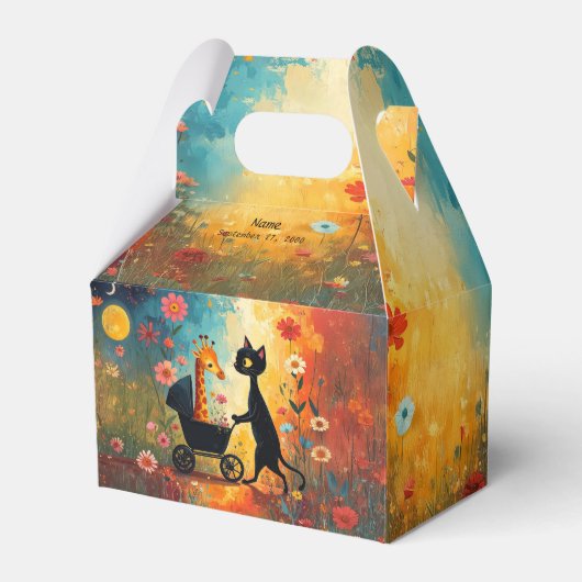 Cute Cat Giraffe Favor Box Bedankdoosjes (Voorkant Zijde)