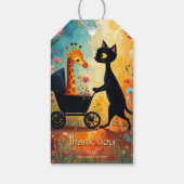 Cute Cat Giraffe Gift Tag Cadeaulabel (Achterkant)