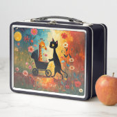Cute Cat Giraffe Metal Lunch Box (En situation)