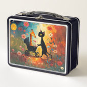 Cute Cat Giraffe Metal Lunch Box (Devant)
