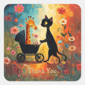 Cute Cat Giraffe Sticker (Devant)