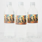 Cute Cat Giraffe Water Bottle Label Waterfles Etiket (Flessen)