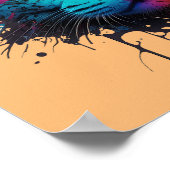 Cute Cat - Graffiti Neon Ink Splash Poster (Hoek)