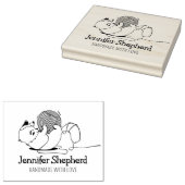 Cute Cat Handmade with Love Rubberstempel (Gestempeld)