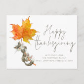 Cute Cat Handwrite Script Happy Thanksgiving Briefkaart (Voorkant)