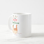 Cute Cat 'Happy Christmas' Holiday Mug (Devant gauche)