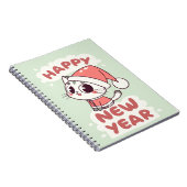cute cat  happy new year notebook notitieboek (Rechterzijde)