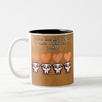 Cute Cat & Hearts Coffee Cup for Animal Lovers Tweekleurige Koffiemok