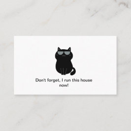 Cute Cat - I run the house - Customizable Visitekaartje