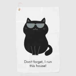 Cute Cat - I run this house now!  Golfhanddoek